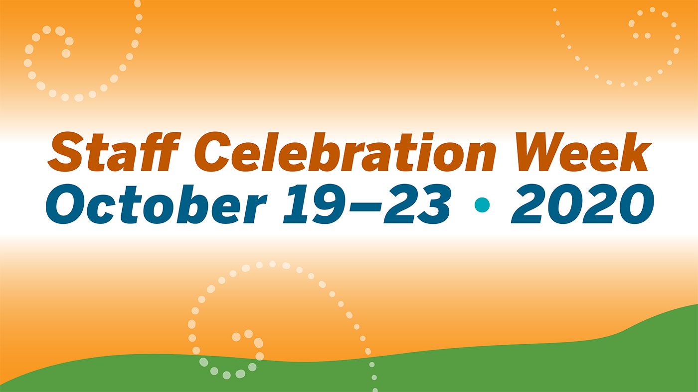Staff Celebration Week October 19–23 2020. Abstract, colorful shapes.